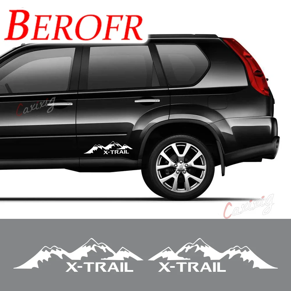 Фото Боковые наклейки на дверь автомобиля для Nissan X Trail X-trail T30 T31 T32, аксессуары, графика кузова, горный Стайлинг, виниловая пленка, декоративные наклейки №1