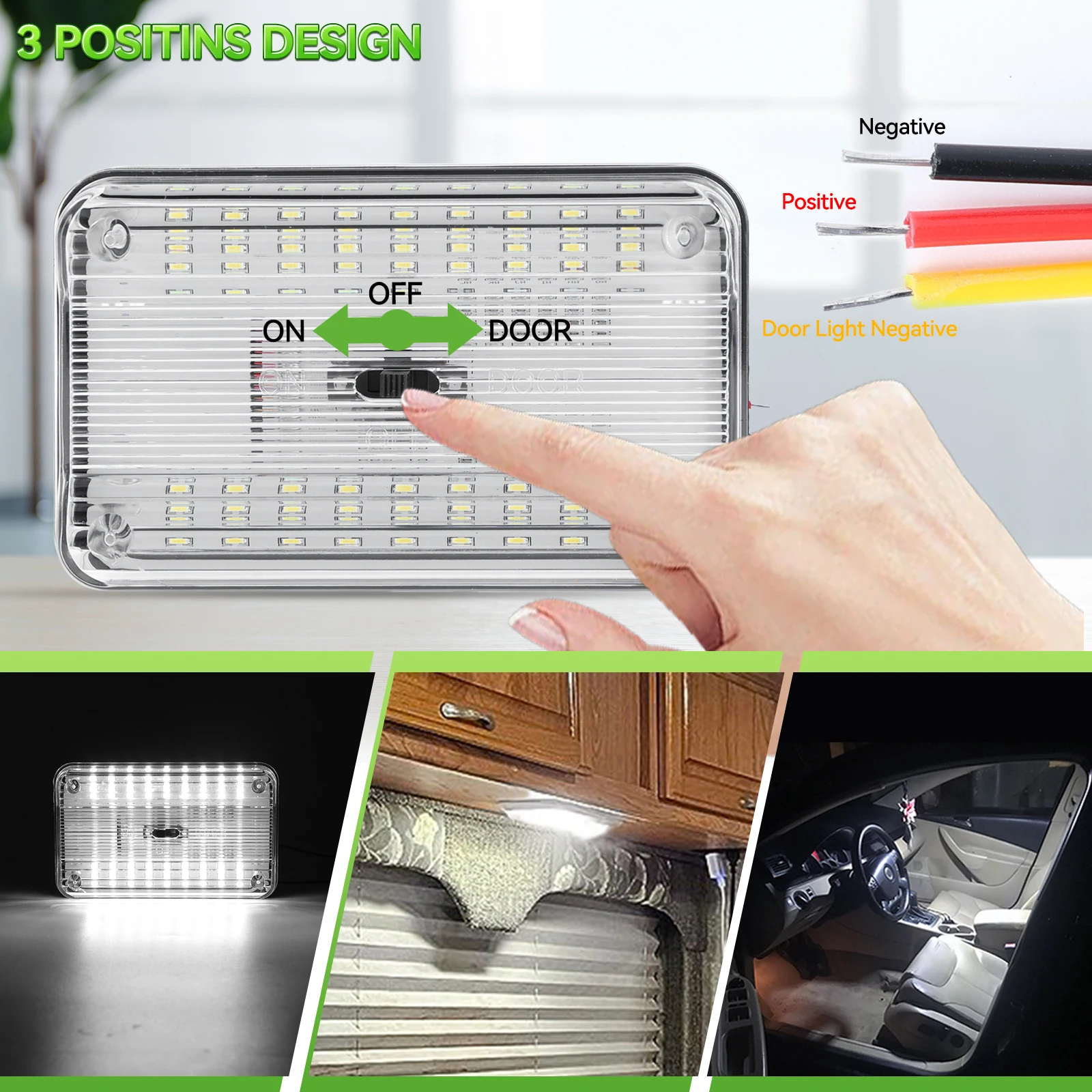 36LED белый внутренний светильник для домов на колесах лампы чтения дверей