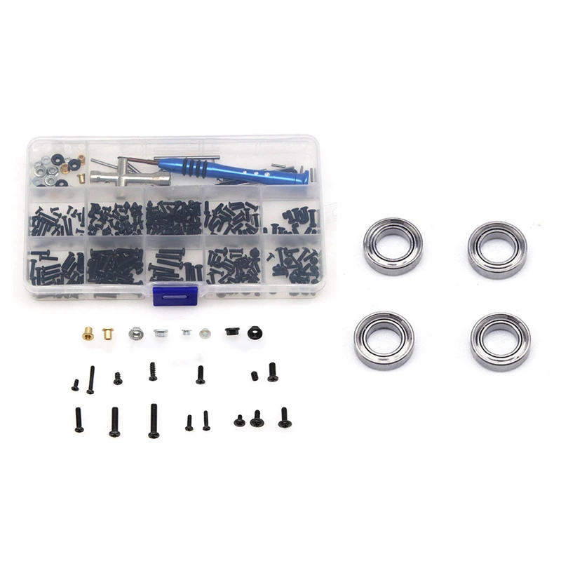 

4 Pcs 144001-1296 Bearing & 1 Set M2 M2.5 M3 Screw Fastener Kit