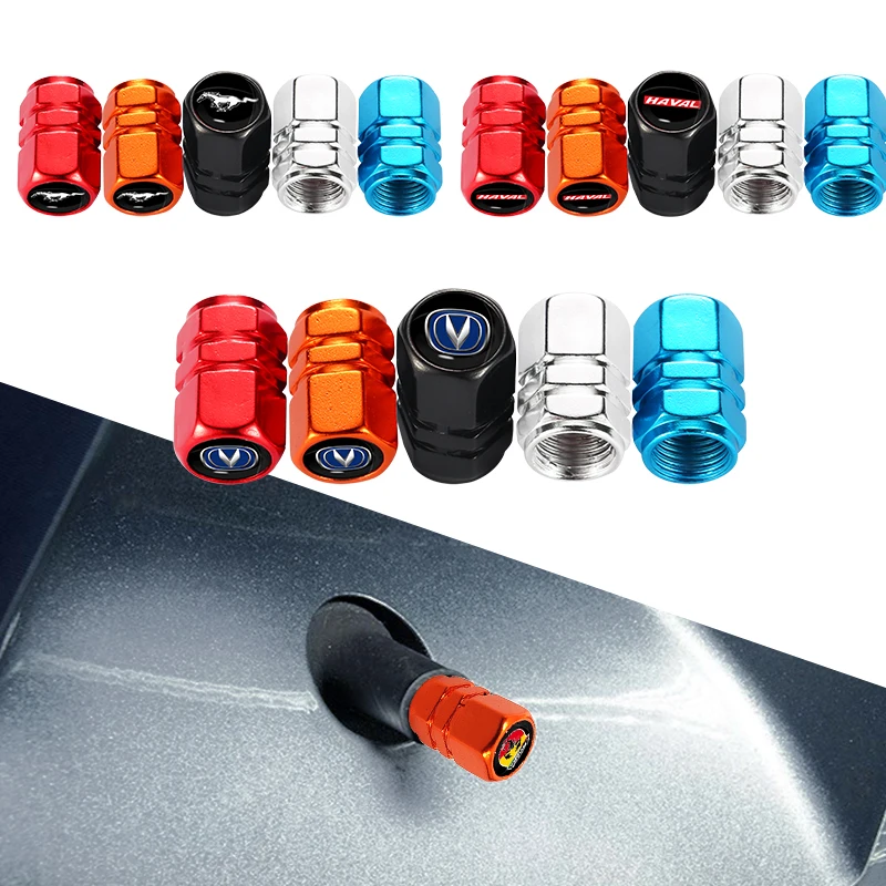 

4pcs Car Valve Laser Metal Logo Auto Parts for Hyundai Camry 2001 Tucson Solaris I30 Creta Ix35 I40 IX20 Korando Car Accessories