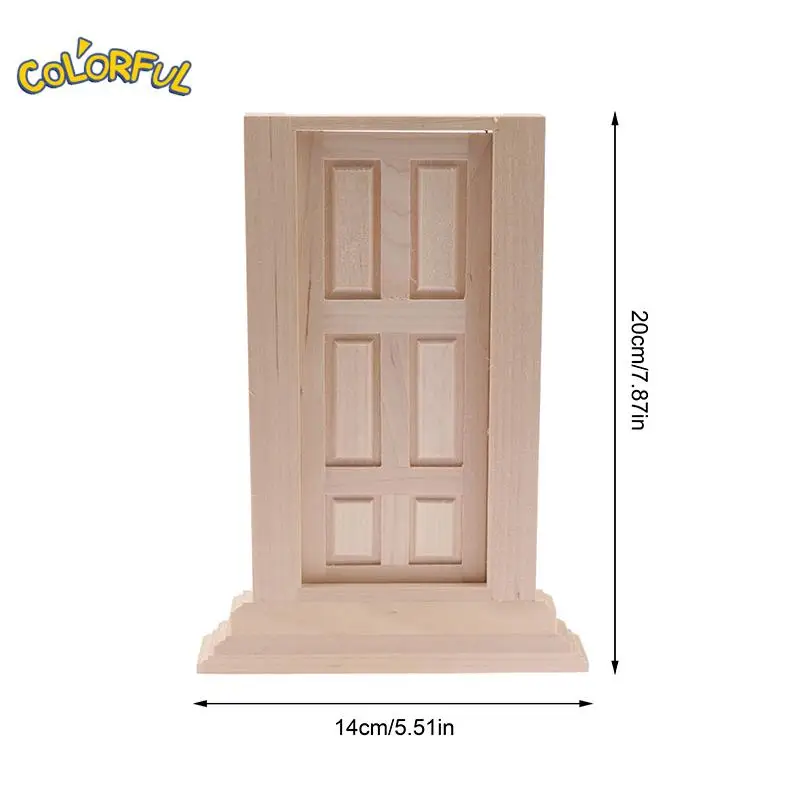 

1:12 миниатюрная дверь для кукольного домика, плоская дверь, 6 ячеек, Неокрашенная модель «сделай сам», декор мебели, игрушка, аксессуары для кукольного домика
