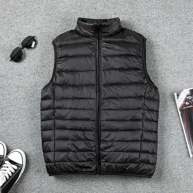 Winter Men Duck Down Vest 2022 Coat Ultralight Sleeveless Puffer Vest Jacket Ultra Thin Warm Lightweight Down Jacket Waistcoat