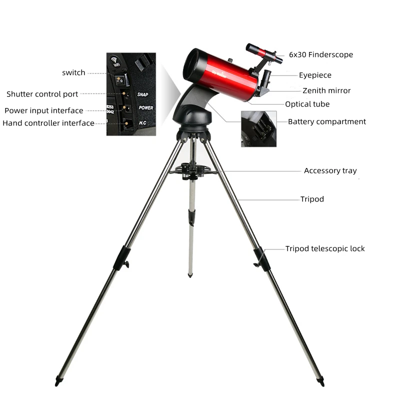 Астрономический телескоп Sky Watcher STAR DISCOVERY 127/1500 мм 127 Maca Maksutov-Cassegrain двухосевой