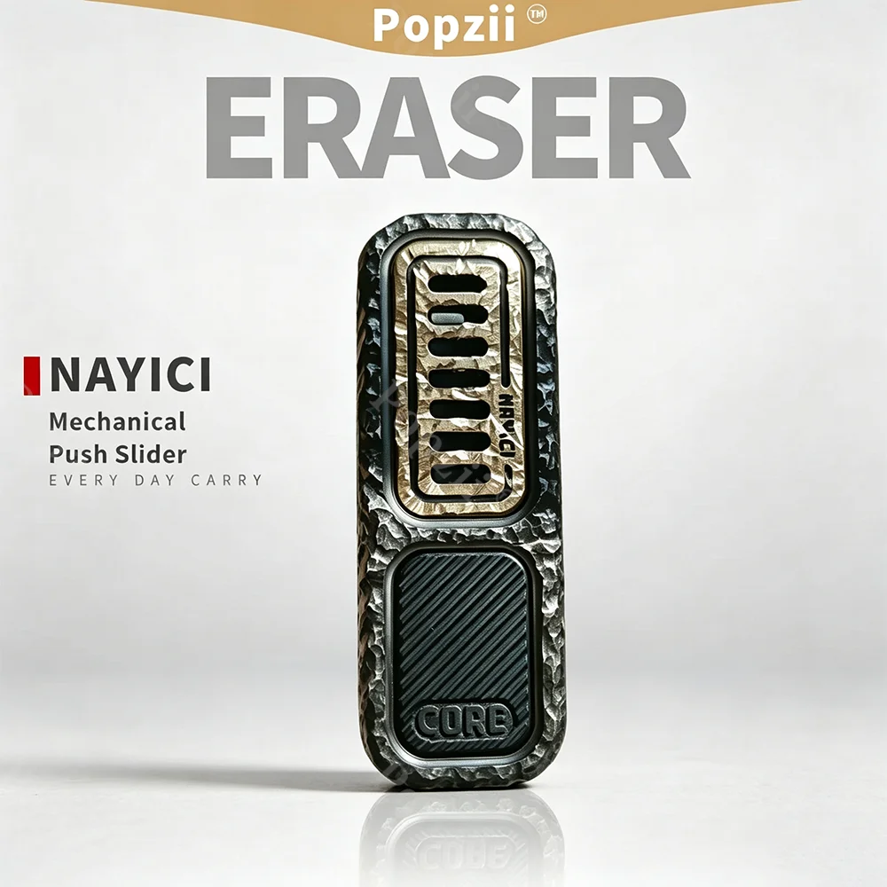 Фото NAYICI EDC ERASER CORE-07 Титановый фиджет-слайдер с текстурой камня для резьбы, DIY-игрушка-антистресс для взрослых №1