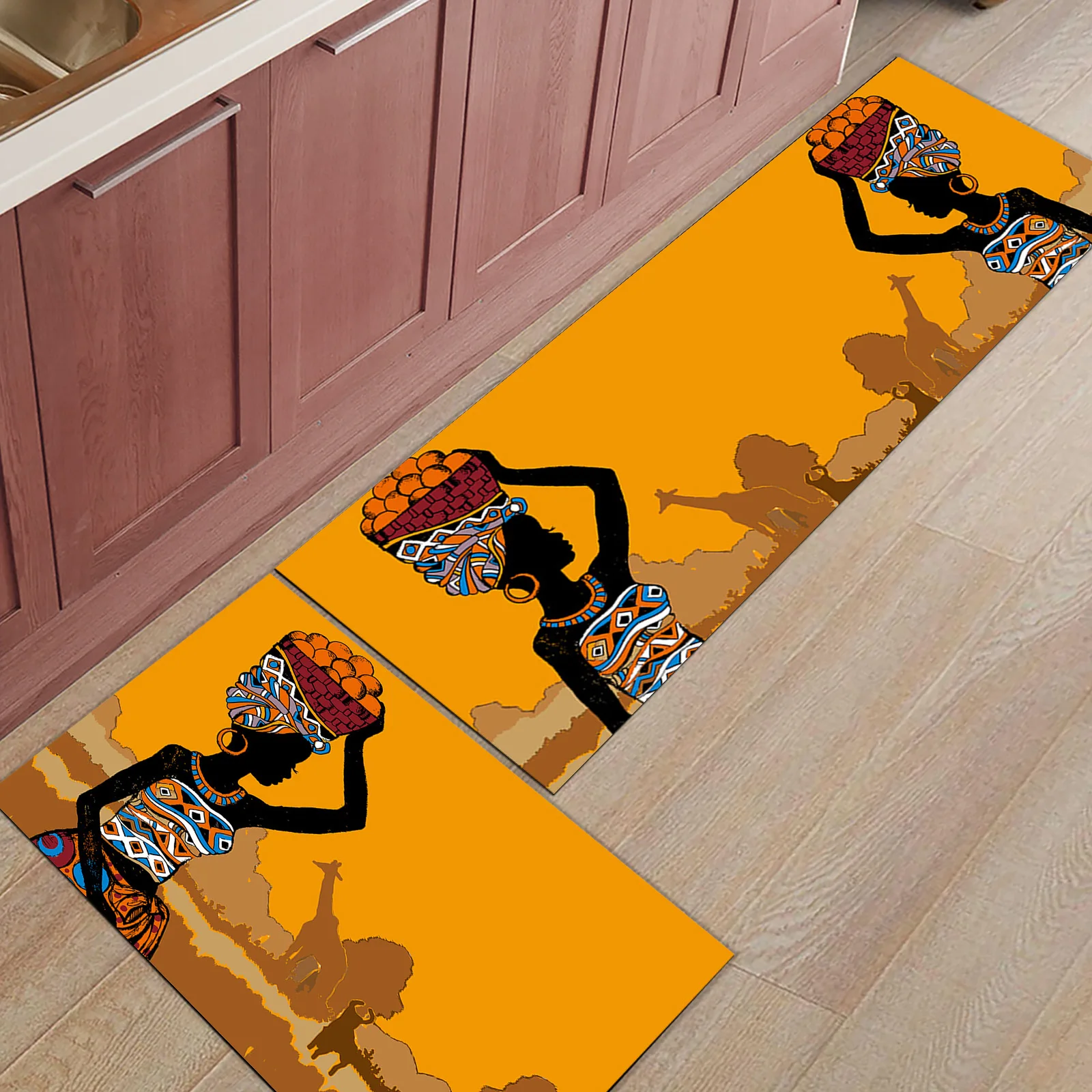 Африканский черный женский жираф кухонный напольный коврик спальня гостиная