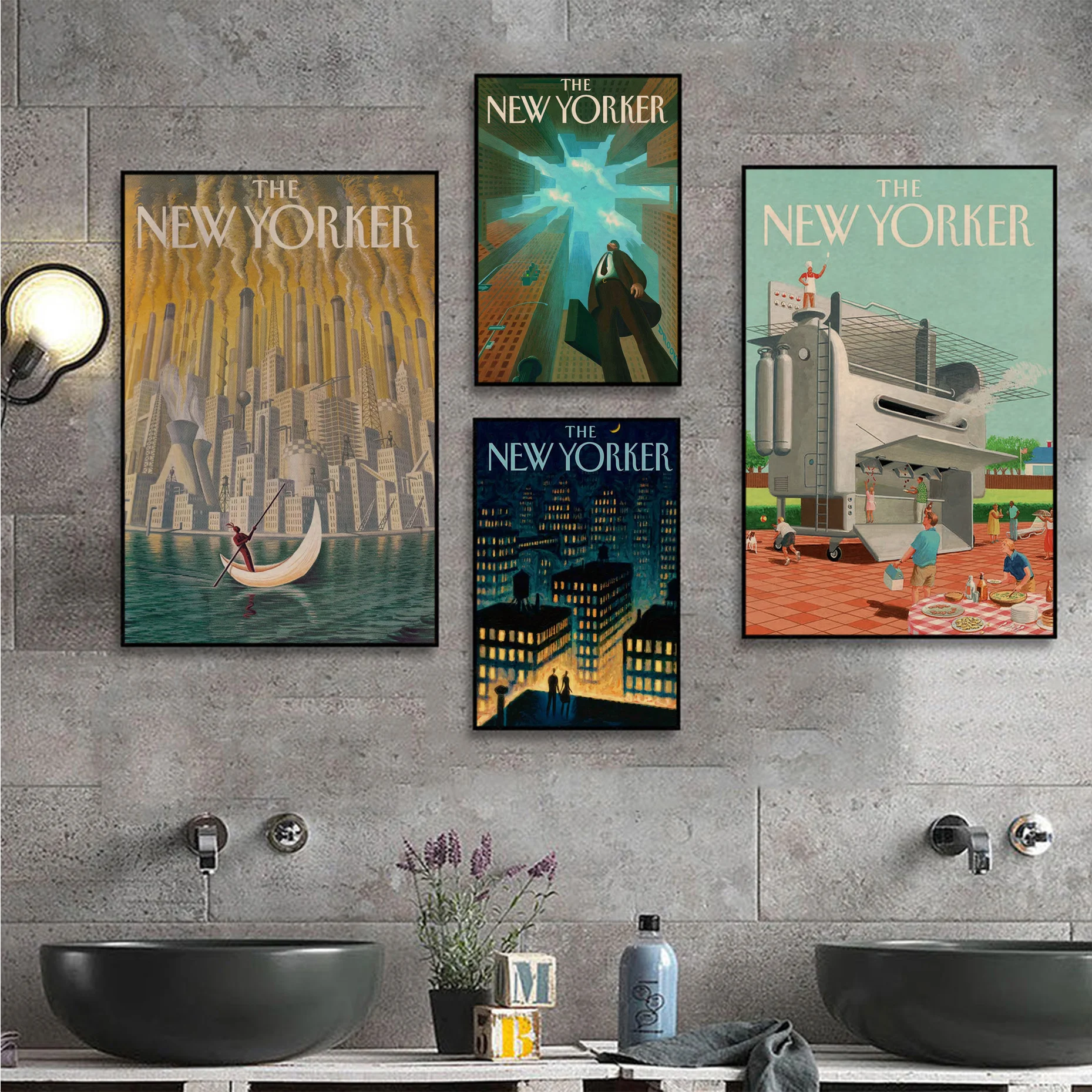 

The New Yorker Magazines Movie Posters Kraft Paper Prints And Posters Nordic Home Decor