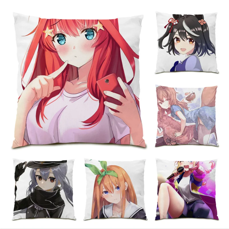 

High Quality Polyester Linen Sofa Decorative Pillowcase Home Decoration Vintage Anime Comfortable 45x45 Cushion Cover Gift E0690