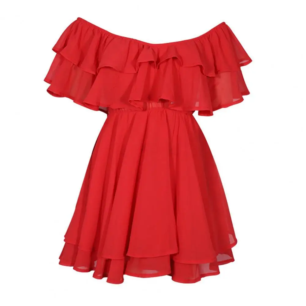 

Стильное платье для выпускного вечера, яркие цвета, микро-платье для свидания, свободное платье с подолом и открытыми плечами для выпускног...