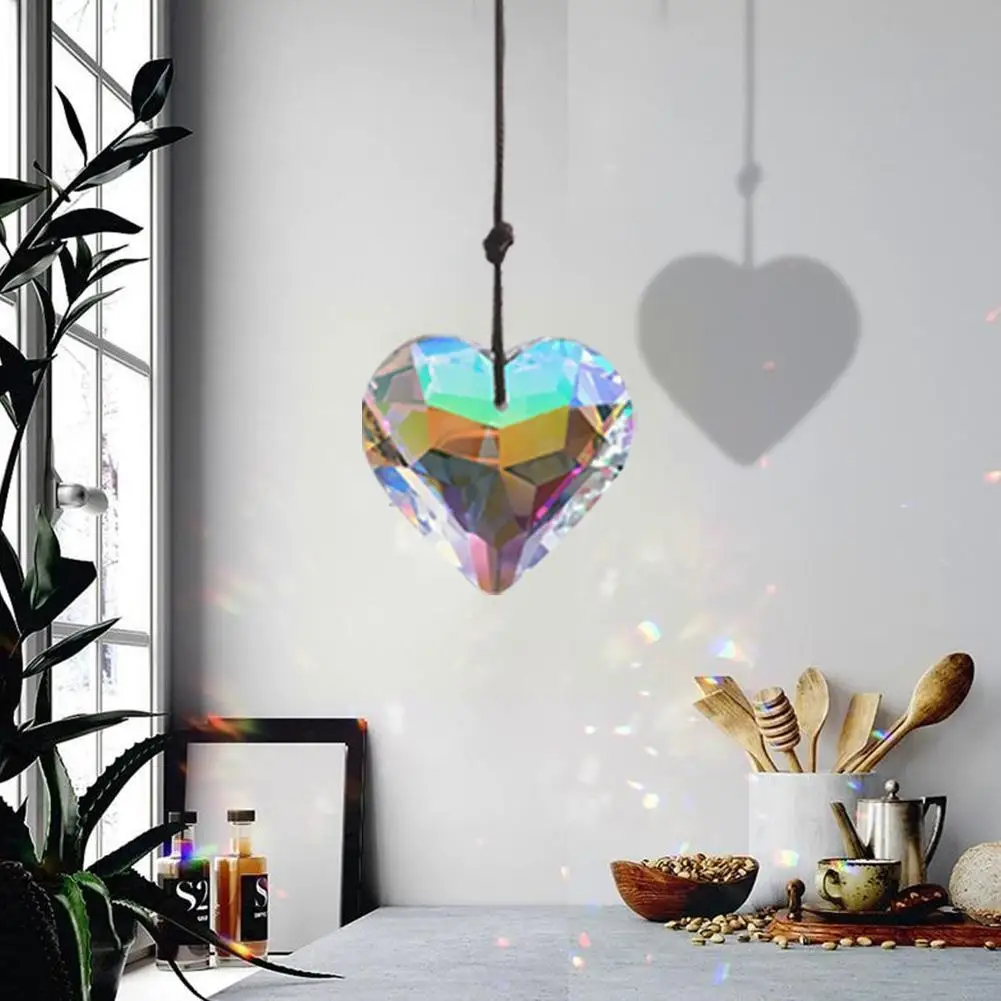 

Crystal Suncatcher Rainbow Prism Light Catcher Heart Garden Home Chime Decoration Window Car Charm Pendant Hanging Wind Cry W9h5