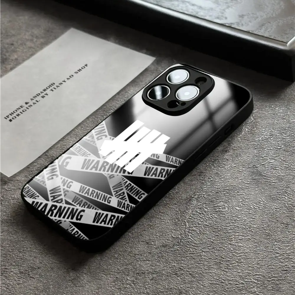Фото Модный крутой чехол для телефона с логотипом Undefeated в стиле хип-хоп для iPhone 17 Air, 16, 15, 14, 13, 12, 11 Plus, Mini, Pro, Max, стеклянный магнитный чехол №4