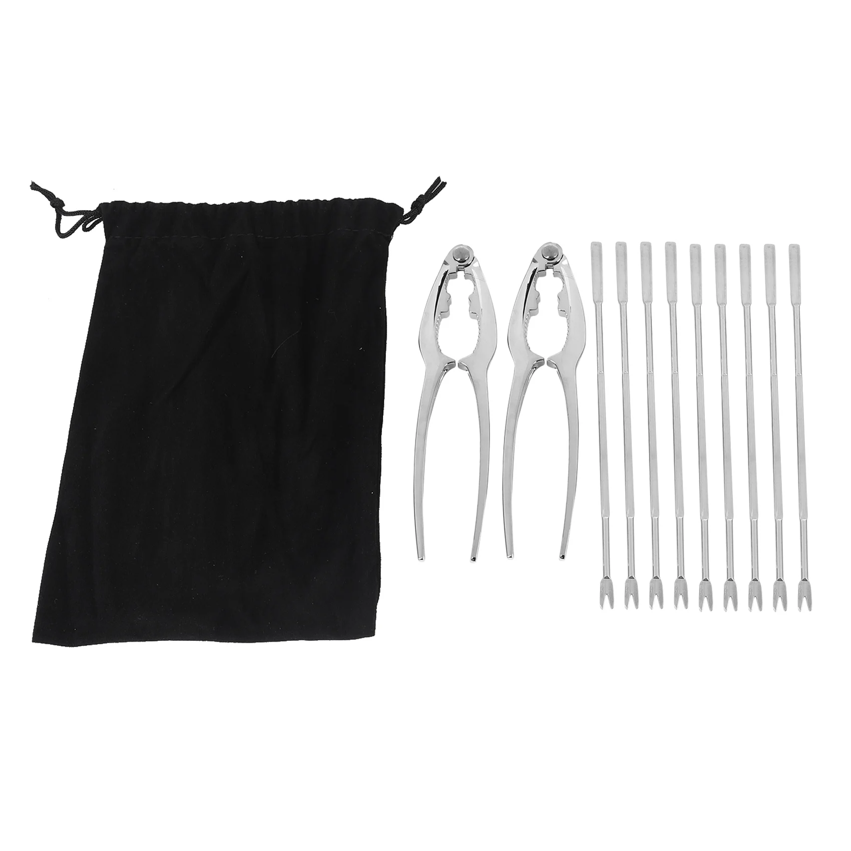 

Seafood Tool Kit Stainless Steel Crab Leg Cracker and Forks Nut Cracker Set Shellfish Sheller 12Pcs