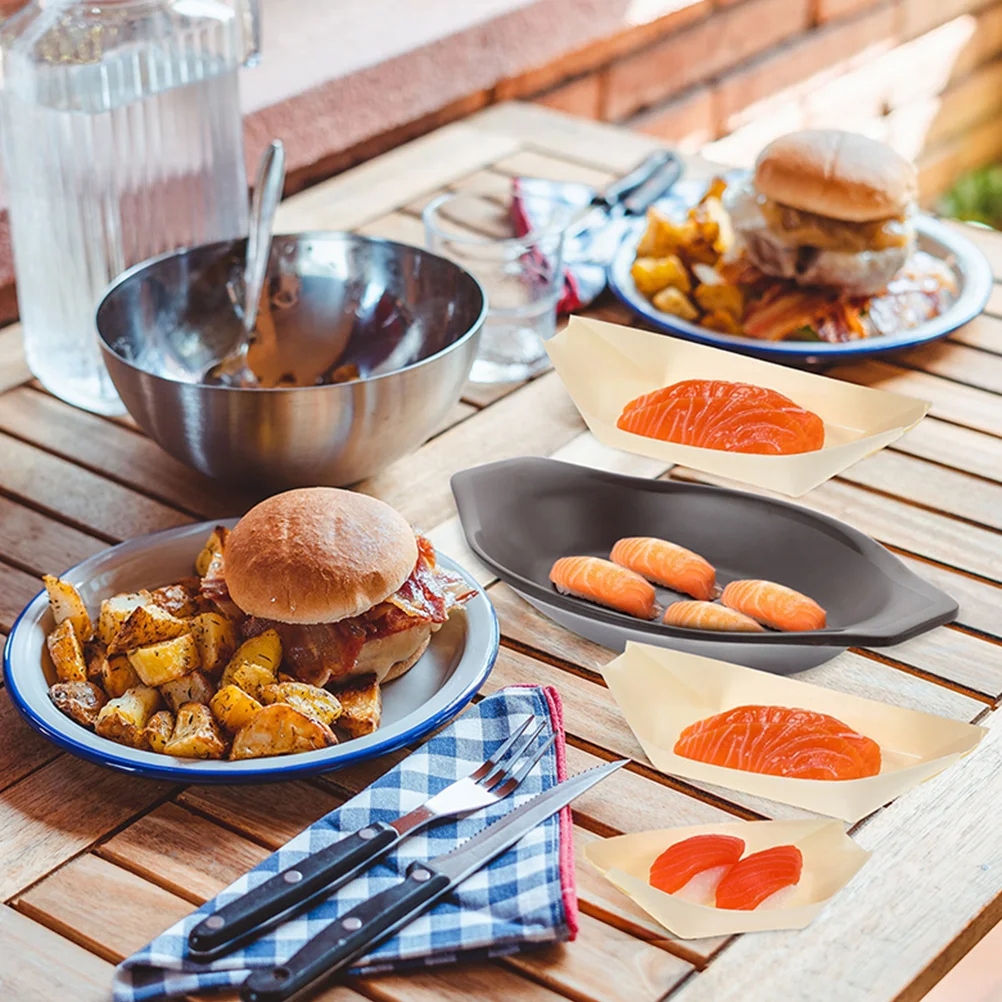 50 шт. деревянные лодки для суши одноразовые японские тарелки еды сашими