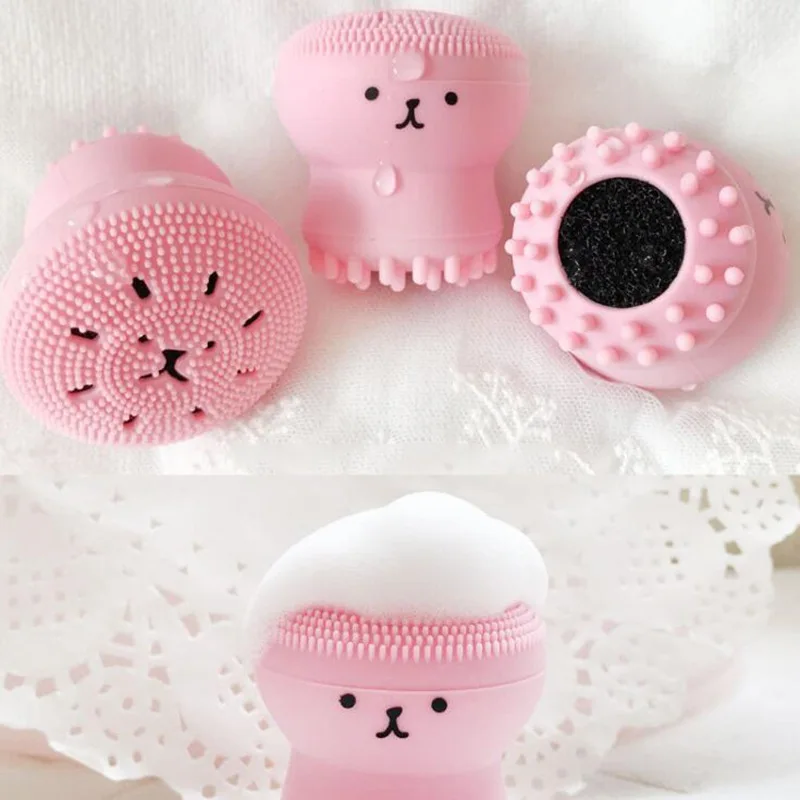 

Silicone Face Cleansing Brush Facial Cleanser Exfoliating Blackhead Cleansing Brush Tool Women Face Scrub Washing Brush