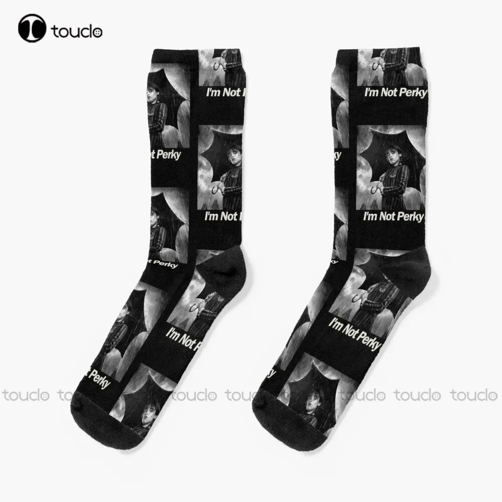 

I'M Not Perky Wednesday Socks Slipper Socks Men 360° Digital Print Personalized Custom Unisex Adult Teen Youth Socks Custom Gift