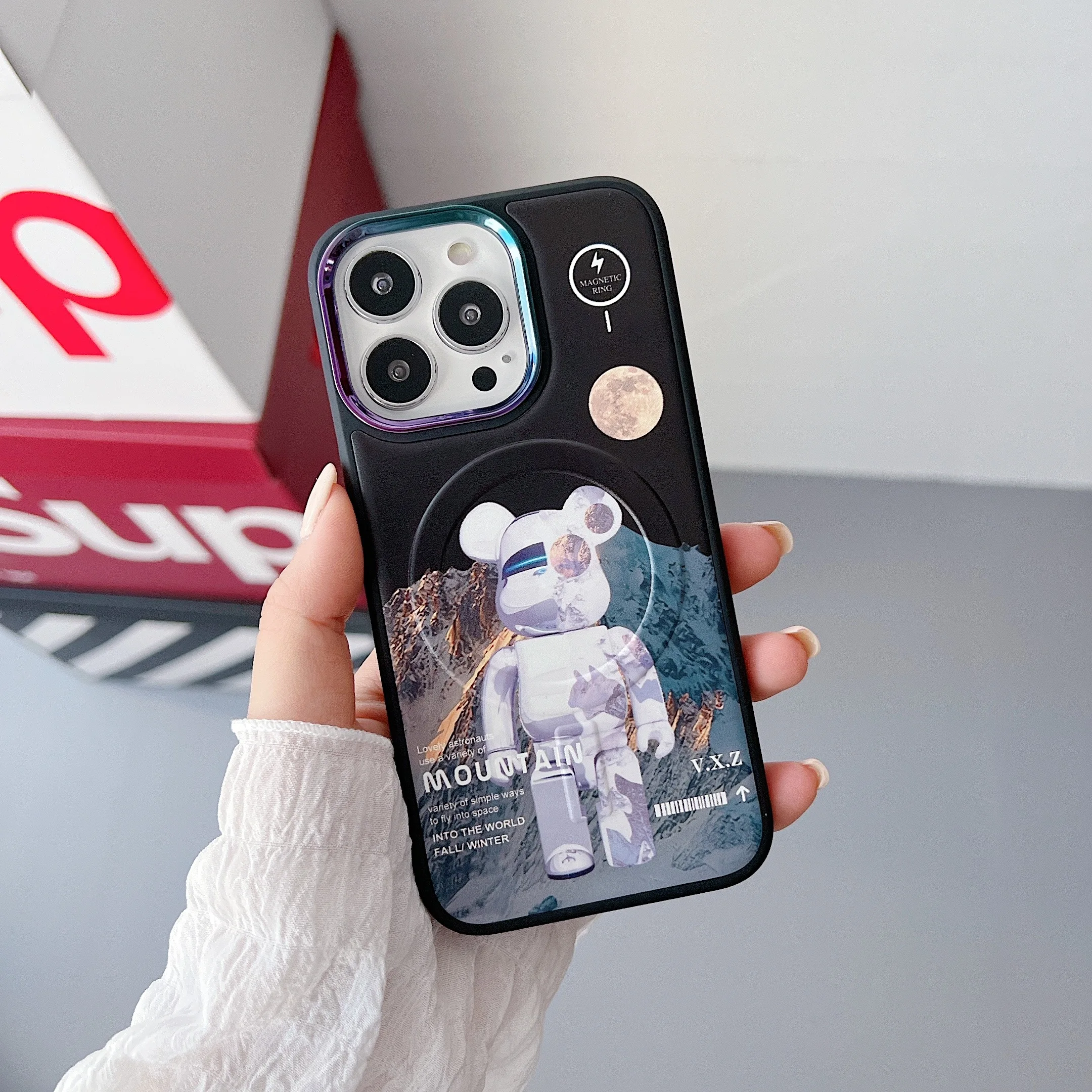 

Bear iPhone 14 Pro Case Macsafe Magnetic Wireless Charge Cover iPhone13 Funda for 12 11 Max Plus Phone Case Magsafe Accessories