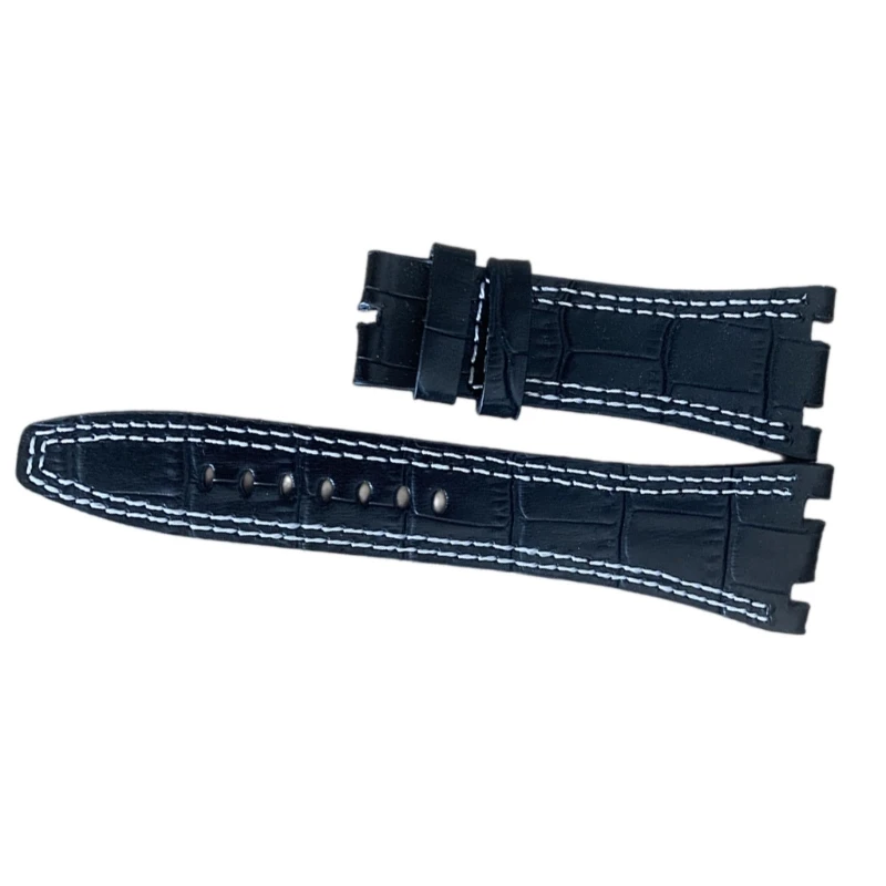 Кожаный ремешок для часов сменный быстросъемный гибкого браслета диаметром 28 мм