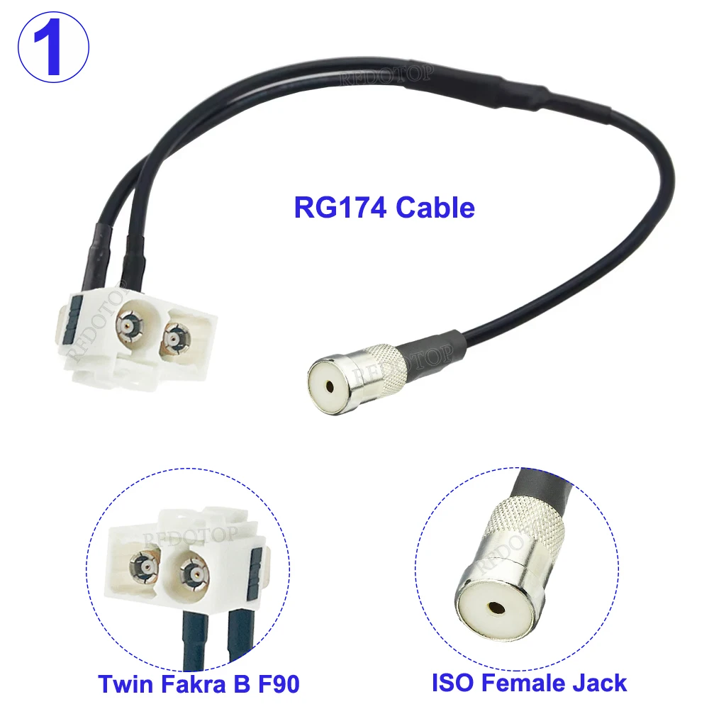 

RFDOTOP RG174 кабель разветвитель ISO на Fakra B/D/Z для Audi RNS-E