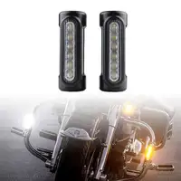 Chrome Motorcycle Highway Bar Switchback Driving Light White Amber LED for Crash Bars FOR Harley Bike Touring Bikes
