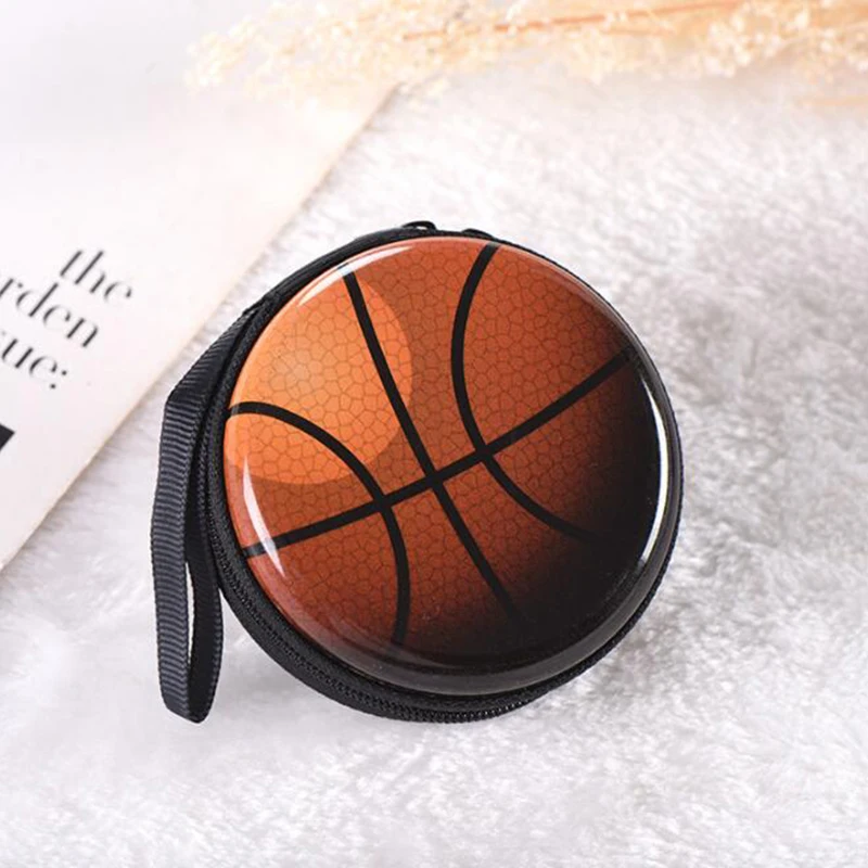 Football Basketball Coin Purse Cartoon Cute Headset Bag Small Change Purse Wallet Purse Children's Gift Mini Zip Coin Purse