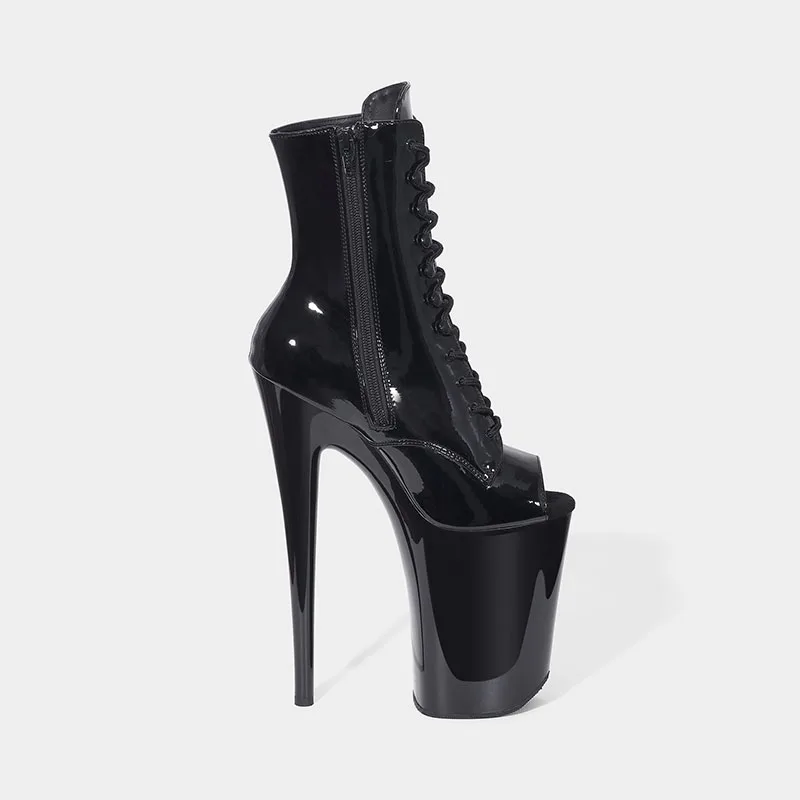 New Fashion Pole Dancing Shoes 23CM/9inches High Heel Peep Toe Platform Women's Modern Ankle Boots HSAB202404