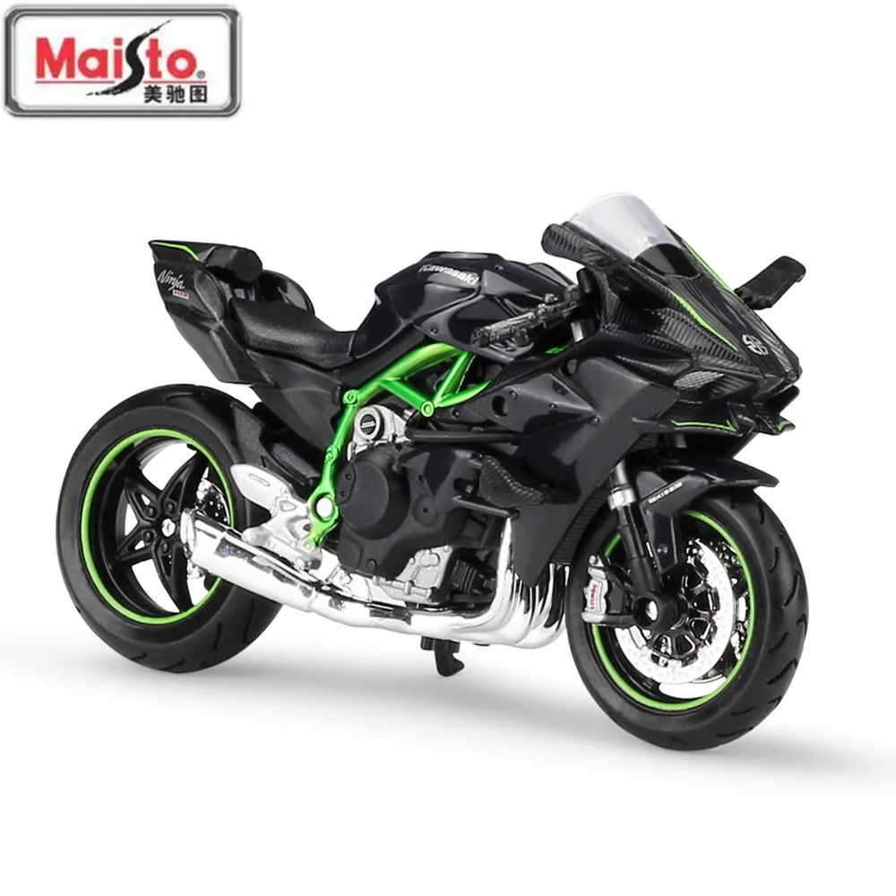 Модель мотоцикла MaiSto 1:18 Kawasaki H2 R Ninja литая резиновая амортизирующая модель