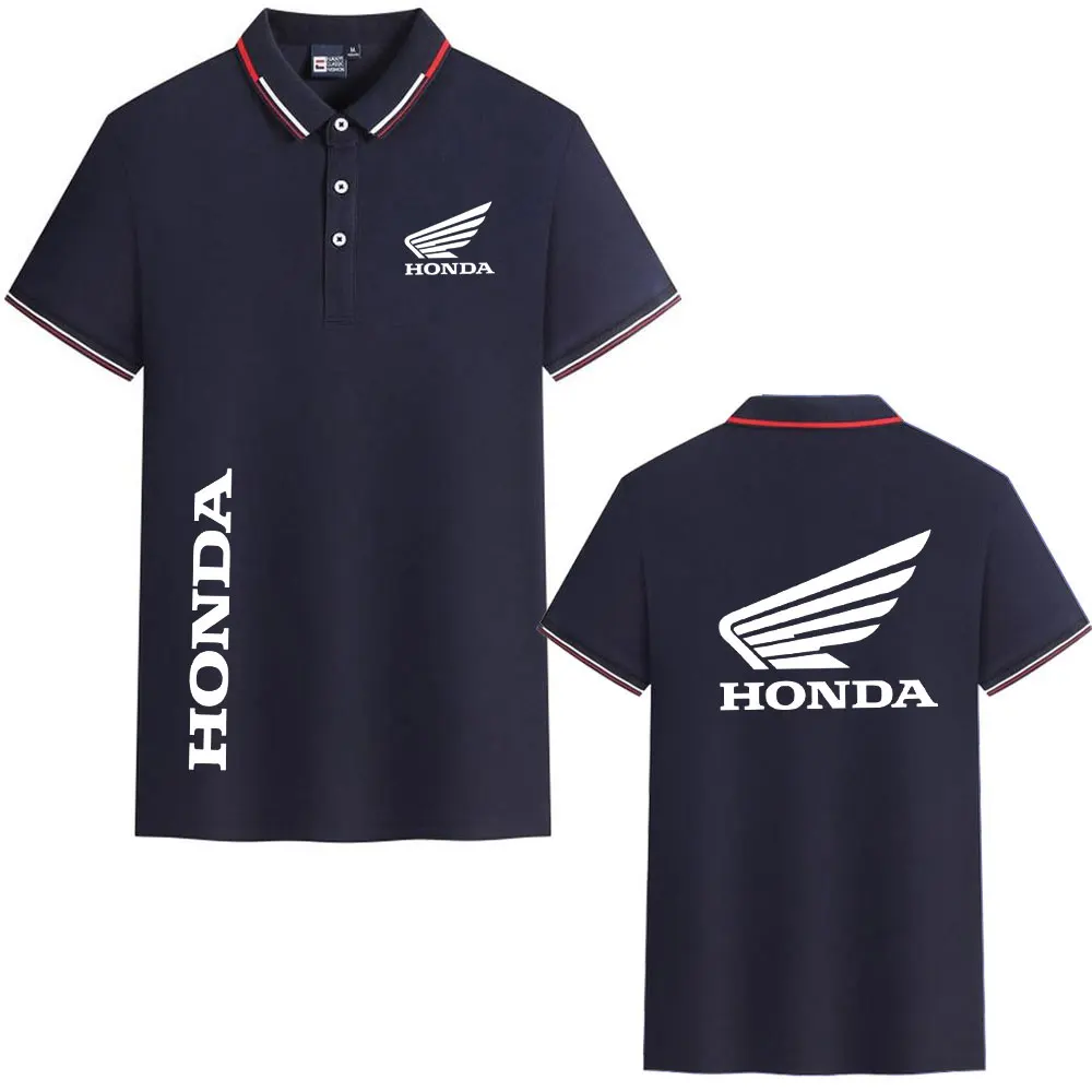 

Summer tops Men's women short-sleeved T-shirts Honda racing motorcycle POLO shirts printed motorcycle riding enthusiast outfits