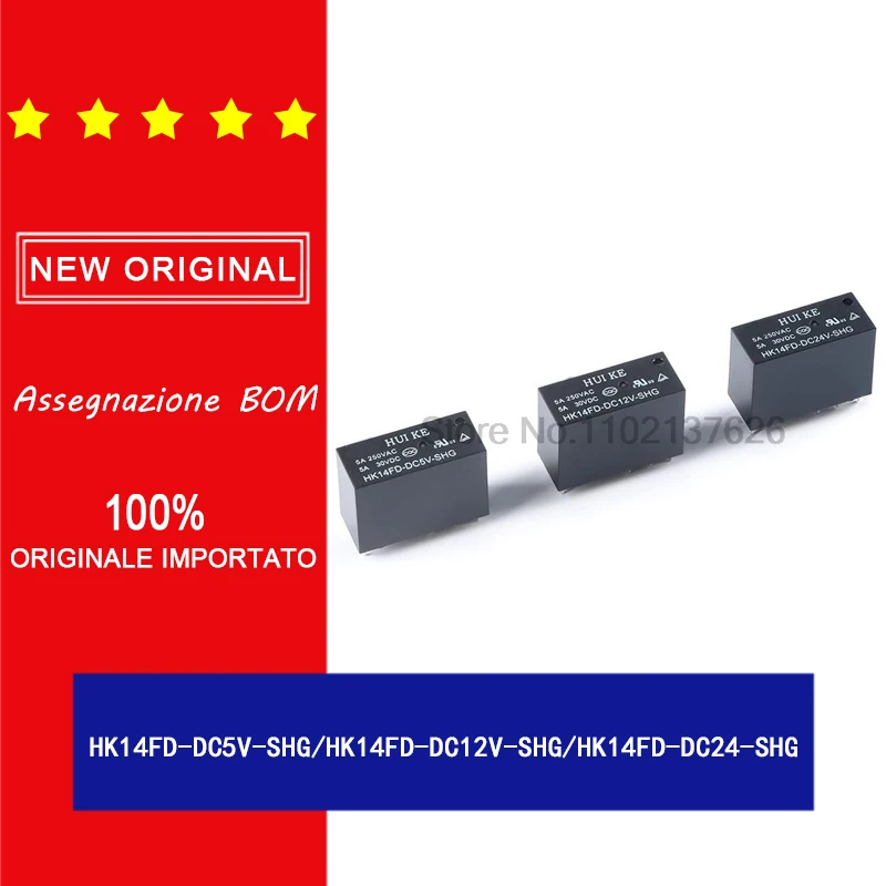 100% оригинальное реле Huike hk14fd-dc5v-shg 5VDC 8-контактное двухгрупповое
