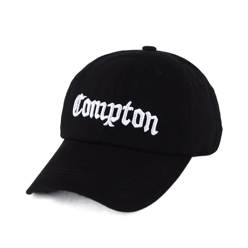 Compton Baseball Cap Men Women Snapback Hip Hop Hat Black White Casquette