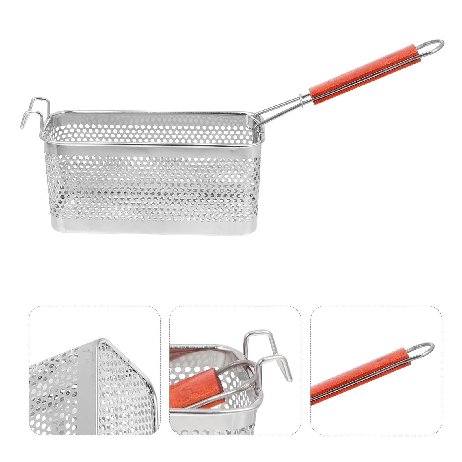 

Kitchen Frying Basket Rectangle Food Fried Basket Stainless Steel Fry Basket