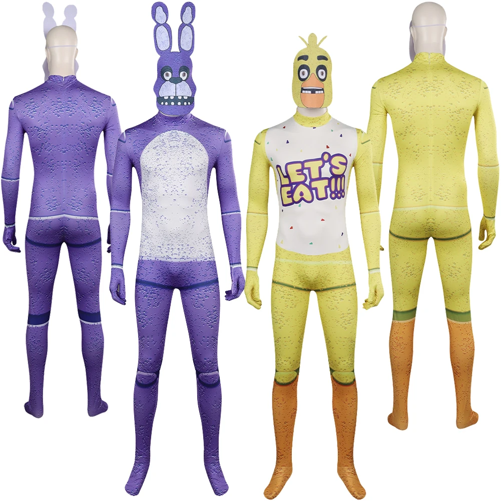 

Комбинезон Chica для косплея в виде кролика, маска, страшная игра, костюм медведя FNAF, Маскировка для взрослых, мужские костюмы на Хэллоуин