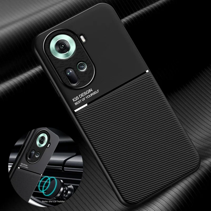 Для OPPO Reno 11 12F 10 Pro Plus 8 Lite 7z 8T 4G 5G 11F Чехлы Металлическая пластина Мягкий чехол из ТПУ