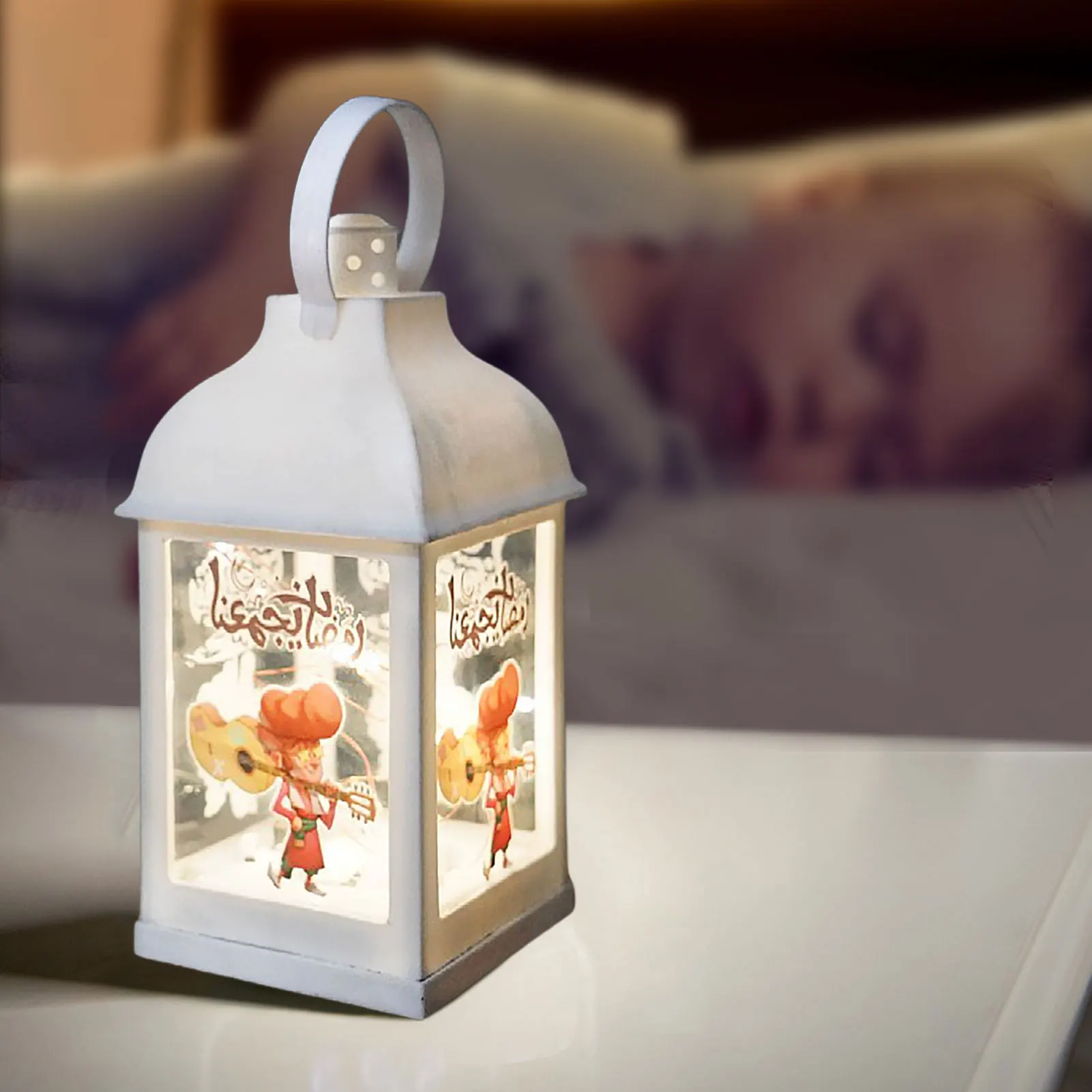 

Ramadan Mubarak Lights 8.5in White LED Ramadan Lights Battery OperatedEid Table Decoration Night Light Mubarak Islam Decorative