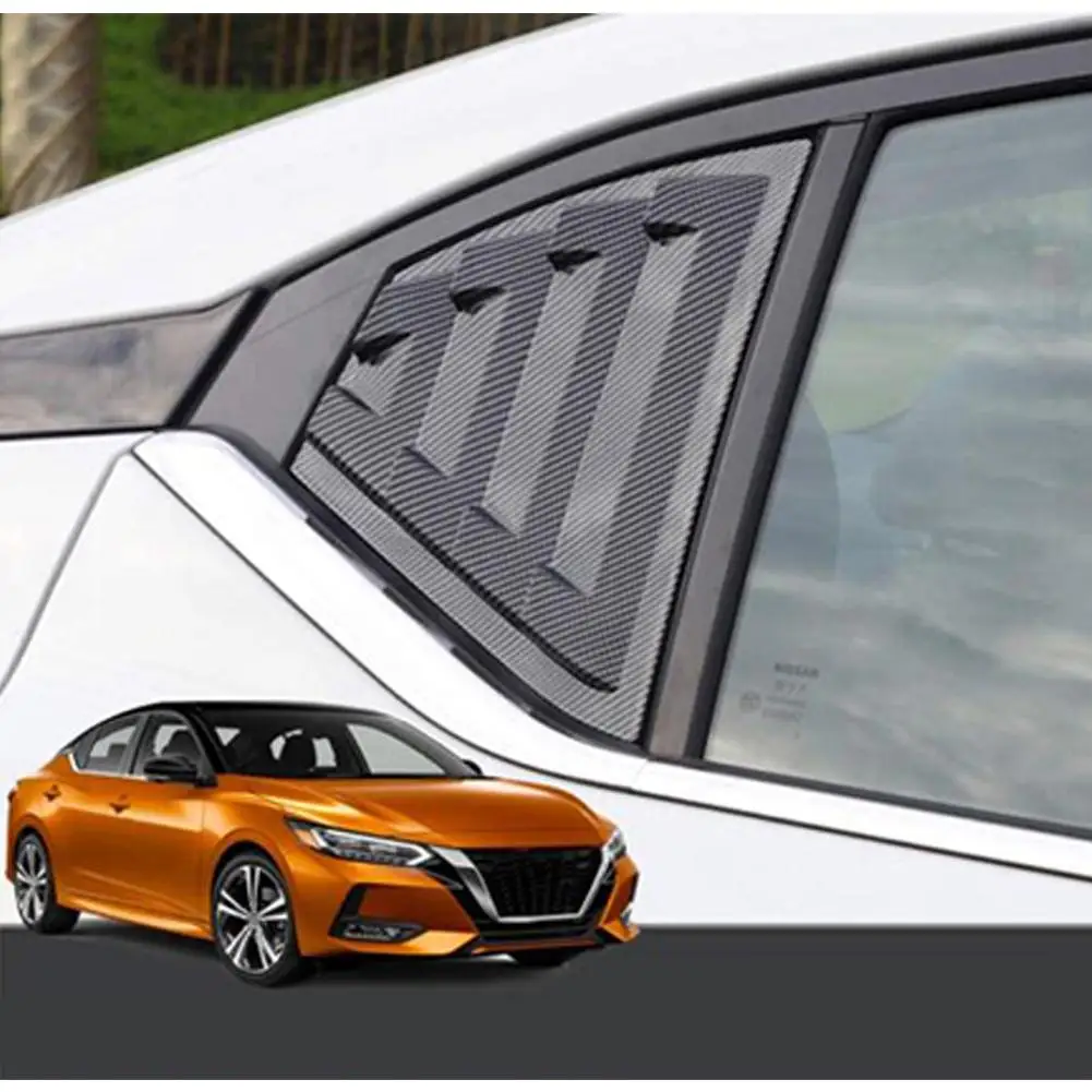 

2PCS Blinds Side Tuyere Rear Vent Scoop Cover Window Vent Rear Window Louvers Hatchback for Nissan Sentra B18 2020