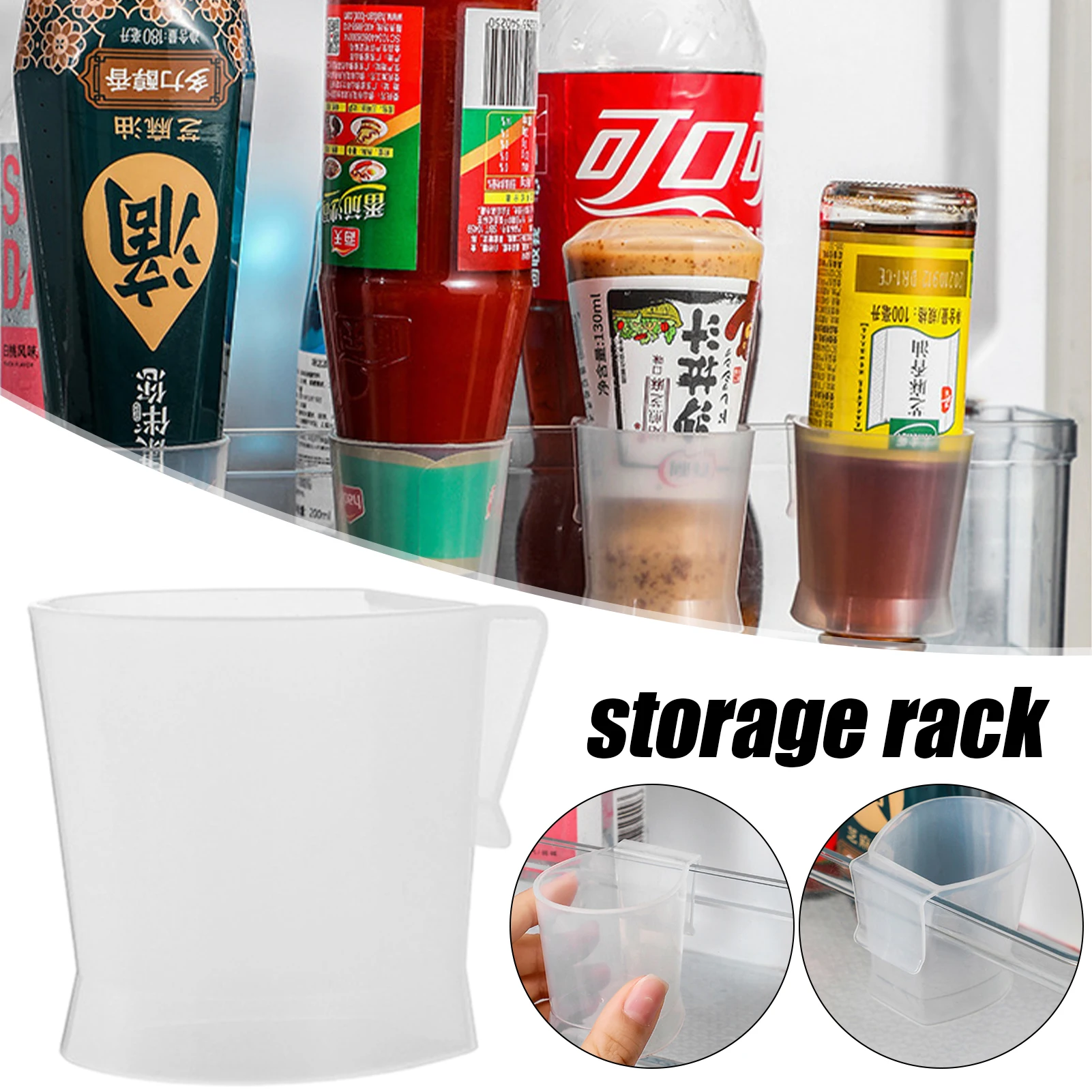 2pcs Storage Box For Refrigerator Side Door Hanging Seasoning Bottle Rack Vinegar Organizer Kitchen Accessories 66cy