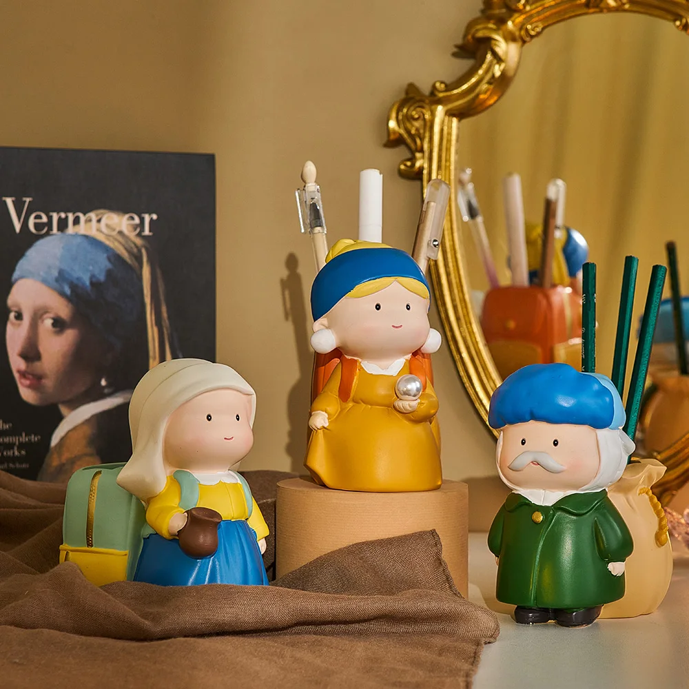 

Креативный держатель для ручек для масляной живописи, милые аксессуары, настольное украшение для учебы, поделки, хранение кистей для макияж...