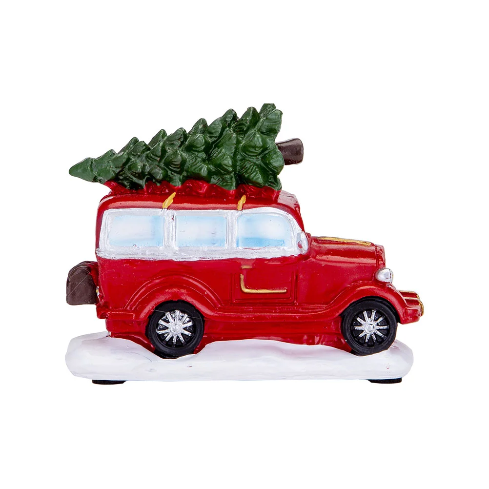 

Truckchristmas Car Ornament Decoration Resin Tree Light Redpickup Decorative Desktop Glowing Adorn Table Decor Party Craft