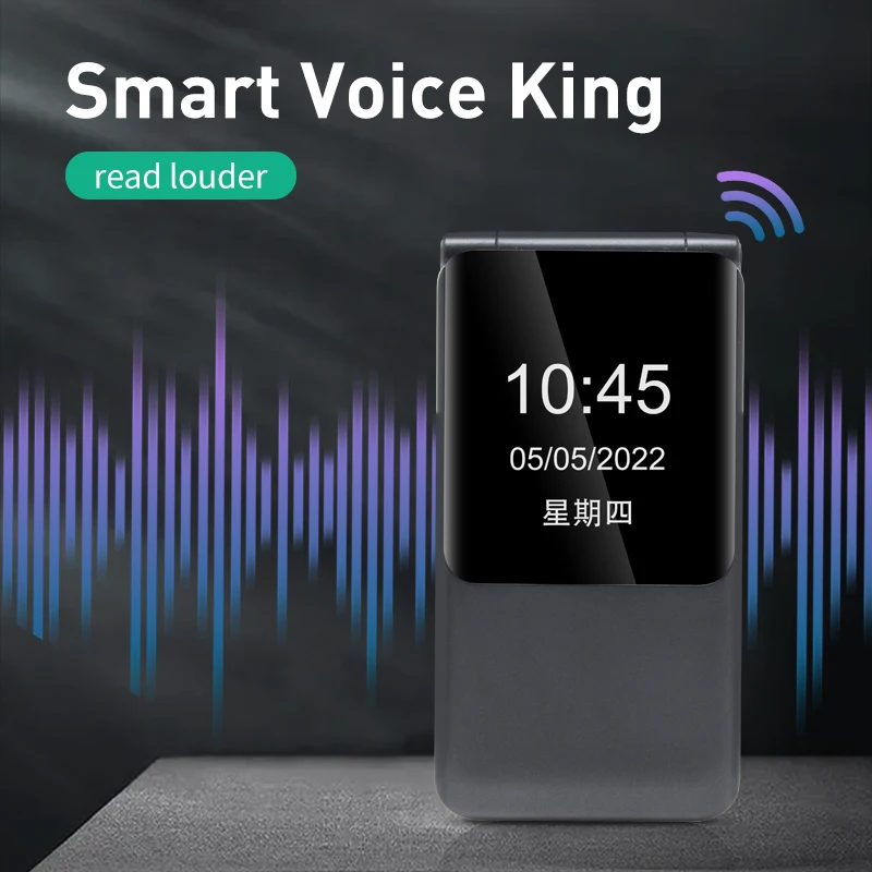 GIONEE Big Push-Button 4G Flip Phone 2GB 16GB Dual Sim Clamshell Touch Screen Cellphone Support Whatapp SOS voice broadcast