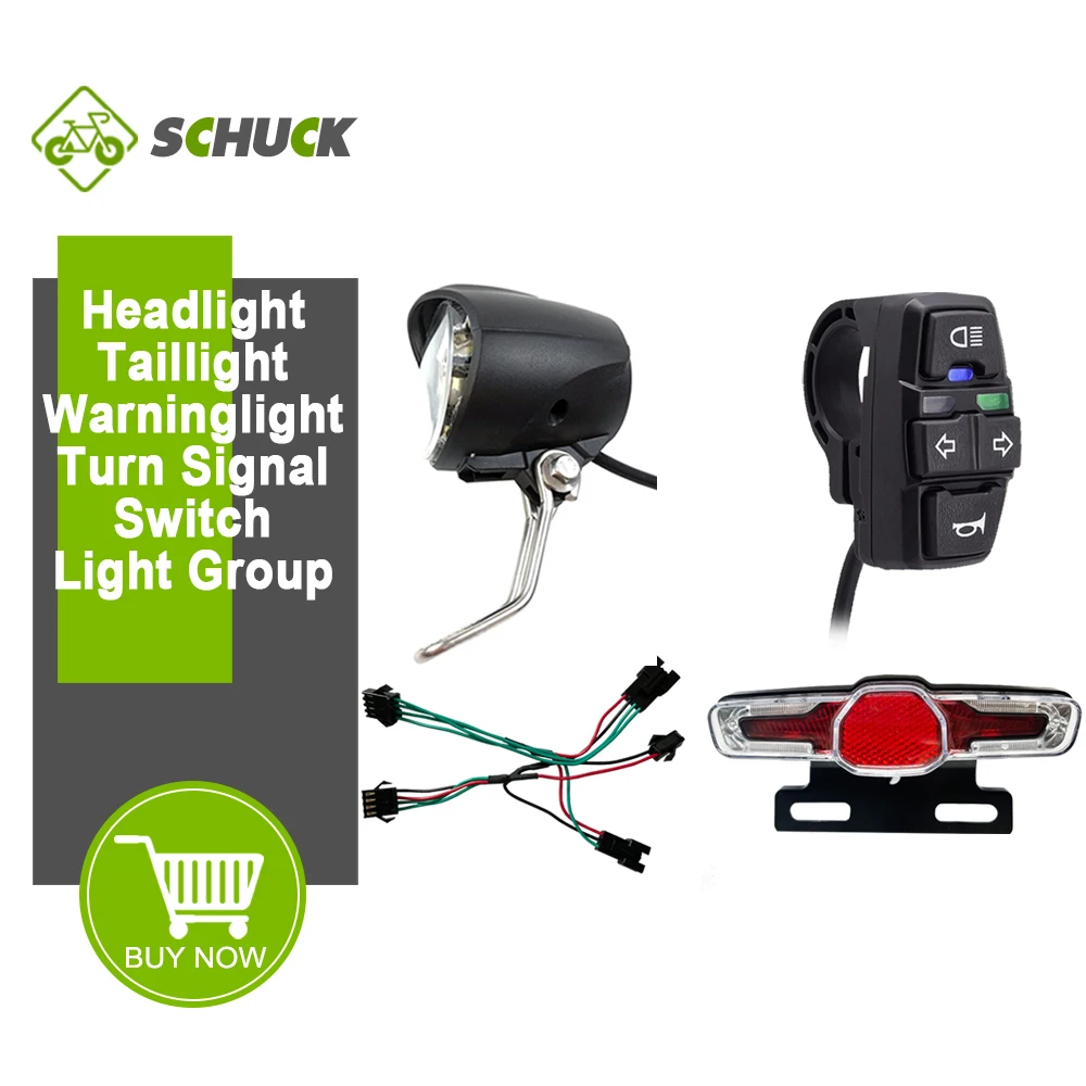

Light Group with QD139 Headlight D-05DC Taillight DK336 Switch and Light Cable for Electric Bike Warning Light Turn Signal Horn