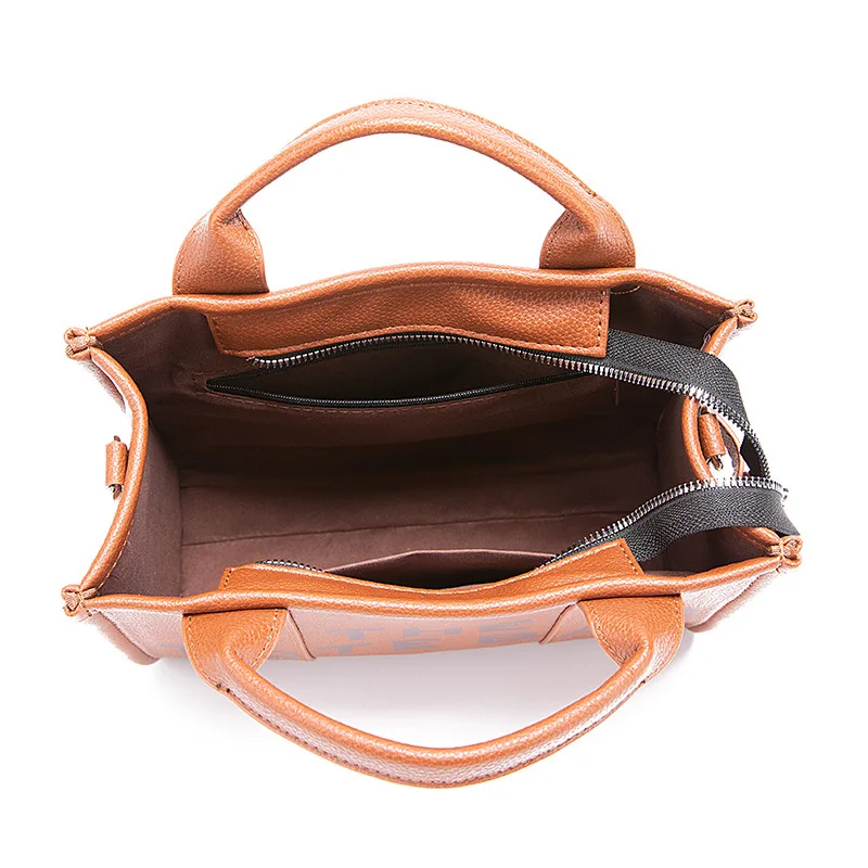 Retro Jacob the Tote Bags for Women 2023 New Luxury Pu Leather Handbag Zipper Ladies Crossbody Bag Large Shopping Daypack Purses