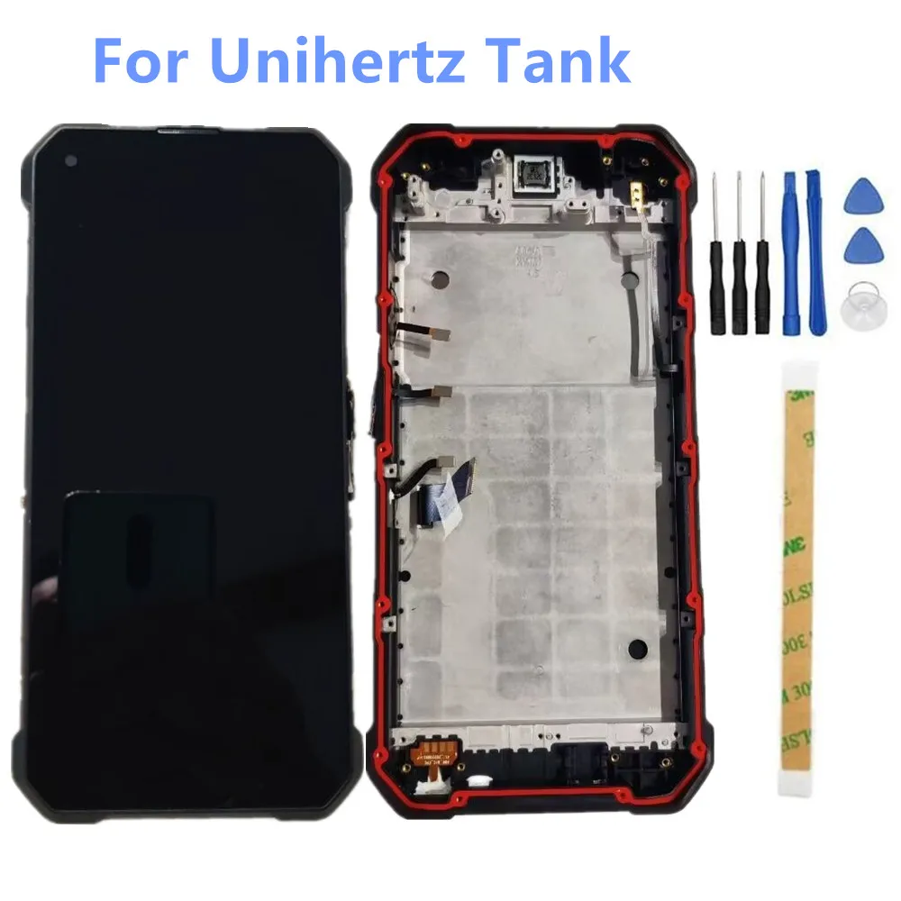 

Ремонтные инструменты + Новый оригинальный для Unihertz Tank 6,81 дюймовый ЖК-дисплей сотового телефона дигитайзер с рамкой + сенсорный экран сборное стекло