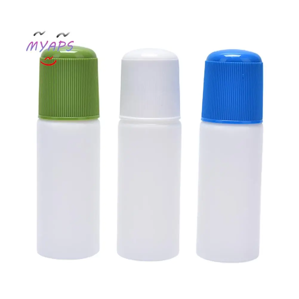 

Soreness Liquid Bottle With Sponge Applicator, 30ML White Medicine Liquid Bottle With Blue Sponge Head