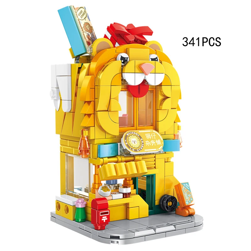 Креативный строительный блок для города Мультяшные животные коммерческий