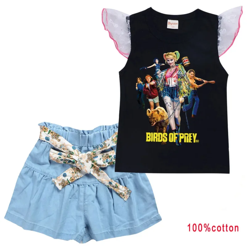Новинка 2025 года костюмы для косплея Суицид футболка Harley Squad Quinn Monster шорты