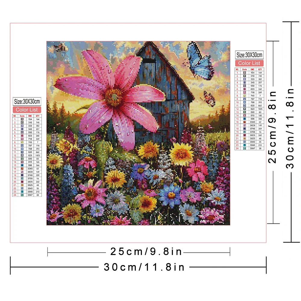 AZQSD Набор Алмазной Живописи 30x30 См Полный Круглый Квадратный Алмазный Наклейки