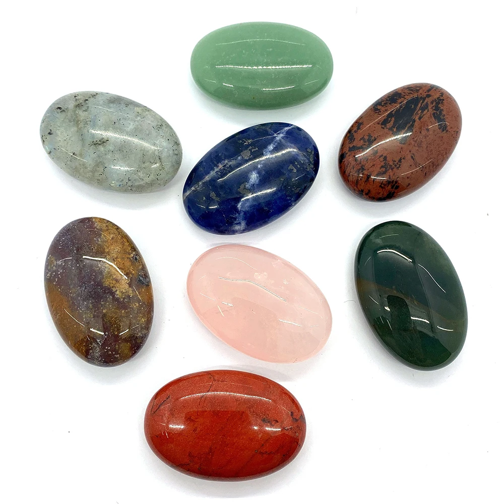 

Natural Stone Beads Home Decorative Ornaments Lapis Lazuli Gold Swanstone Rose Quartz Crystal DIY Jewellery Egg-shaped Beadwork