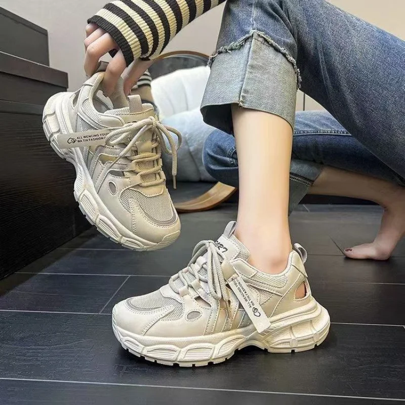 

Летние женские кроссовки, дышащая женская повседневная обувь, модные кроссовки на массивной подошве, женская спортивная обувь большого размера
