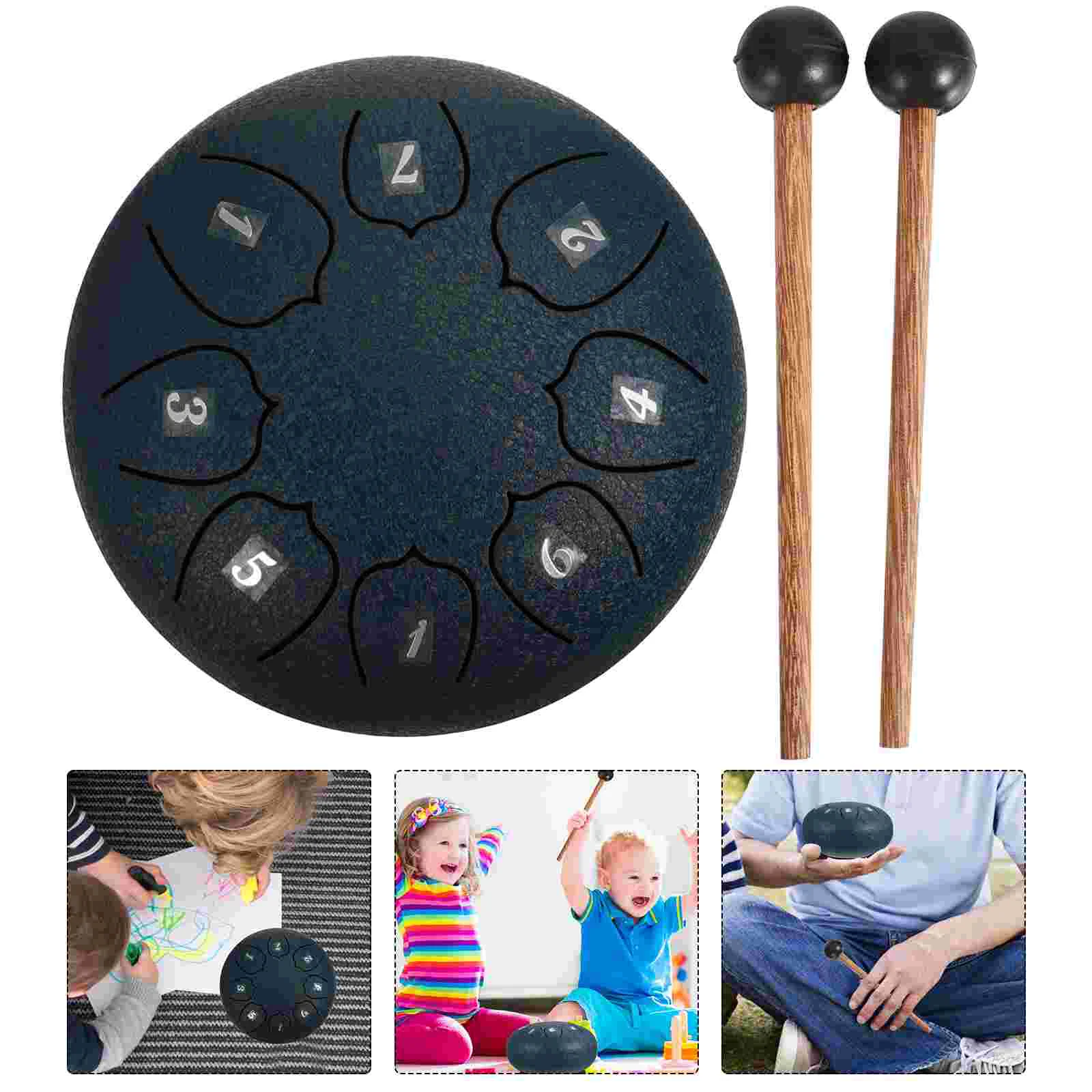 

Drum Tongue Percussion Instrument Handpan Musical Drums Rhythm Mini Steel Aum Mallets Set Hand Adults Meditation Sticks Worry