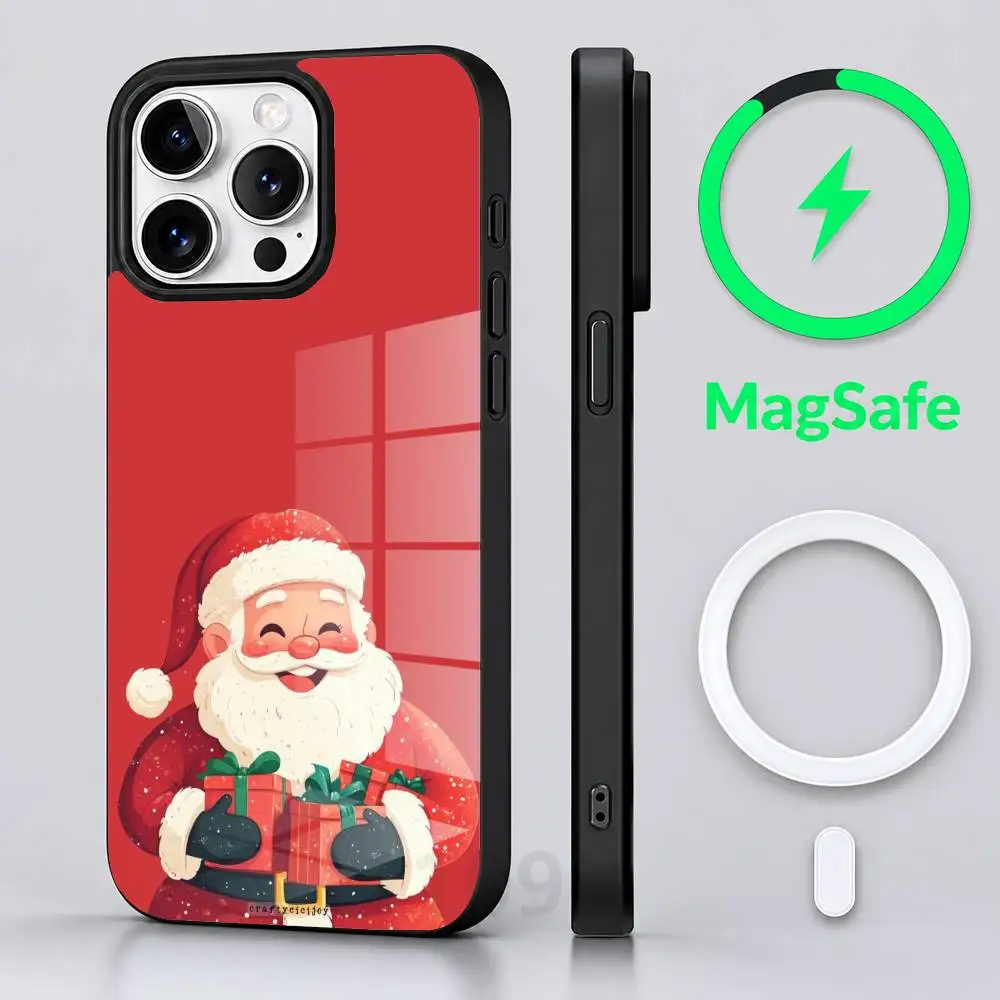 Новогодний чехол для телефона с Дедом Морозом для iPhone 17 Air 16 15 14 13 12 11 Pro PROMax Plus Mini (art.: 3920db9da0bd5) - 3920db9da0bd5