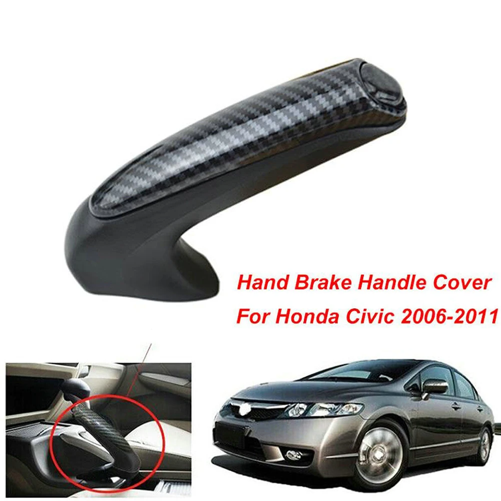

Car Hand Brake Cover For Honda Civic Coupe Sedan 2006 - 2011 Carbon Fiber Front Hand Brake Trim Cover Interior Accessories