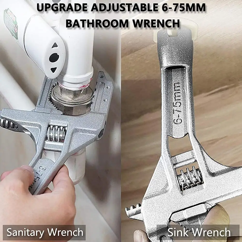 

Гаечный ключ для ванной комнаты, многофункциональный инструмент для открывания водопроводного крана, большой Регулируемый ручной алюмини...